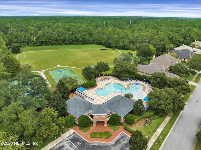 809 Ifield Rd, Saint Augustine, FL 32095 - aerial view of a forest and a pool area