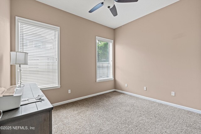 13111 Hammock Cir S, Jacksonville, FL 32225 - unfurnished office featuring ceiling fan, baseboards, and carpet