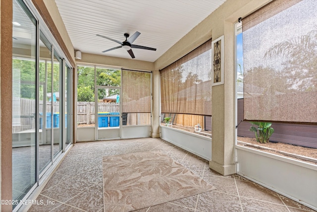 13111 Hammock Cir S, Jacksonville, FL 32225 - unfurnished sunroom featuring ceiling fan