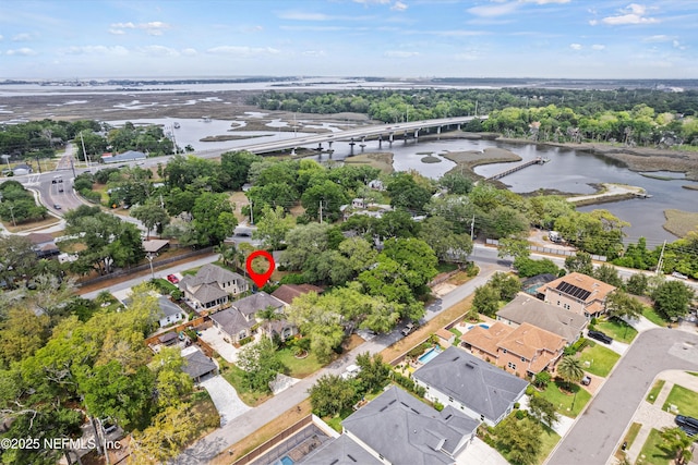 13111 Hammock Cir S, Jacksonville, FL 32225 - aerial view of property and surrounding area featuring a large body of water, a notable bridge, and nearby suburban area