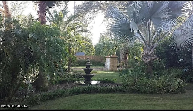 view of property's community featuring a lawn