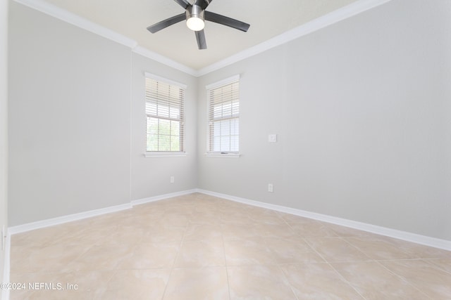 147 Covered Creek Dr, Ponte Vedra, FL 32081 - unfurnished room featuring baseboards, ornamental molding, and ceiling fan