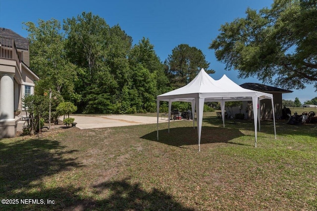 view of yard with a gazebo