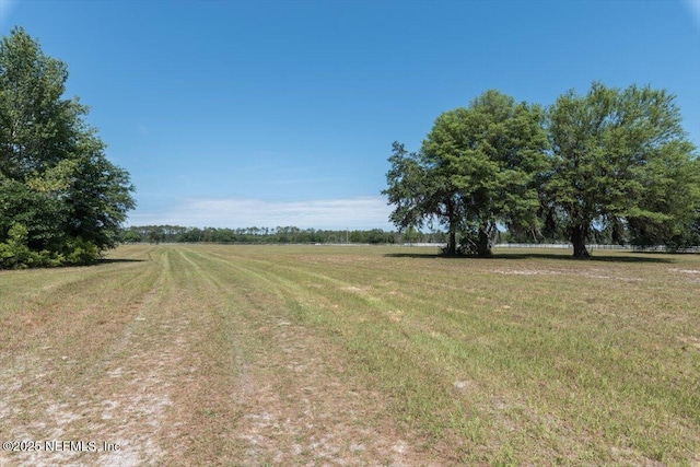 view of road with a rural view