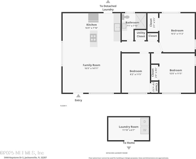 5444 Keystone Dr S, Jacksonville, FL 32207 - floor plan / room layout