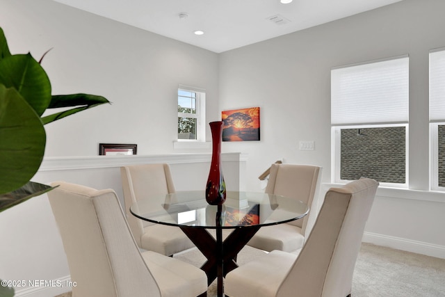 181 Lamego Ln, Saint Augustine, FL 32095 - carpeted dining area with baseboards and recessed lighting