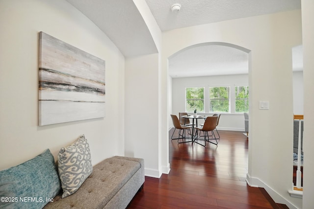 5279 Cattle Crossing Way, Jacksonville, FL 32226 - hallway featuring wood finished floors, baseboards, and arched walkways