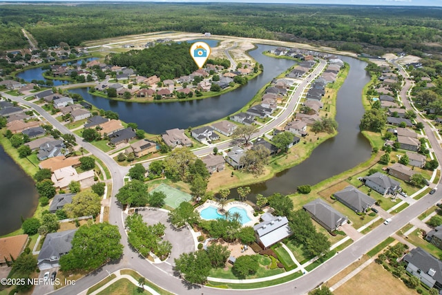 5279 Cattle Crossing Way, Jacksonville, FL 32226 - bird's eye view with a water view, a forest view, and a residential view