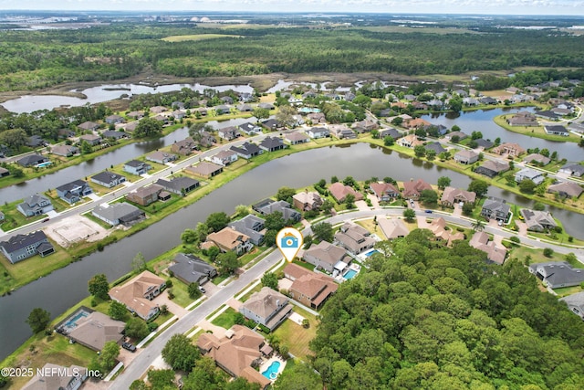 5279 Cattle Crossing Way, Jacksonville, FL 32226 - drone / aerial view featuring a water view, a forest view, and a residential view