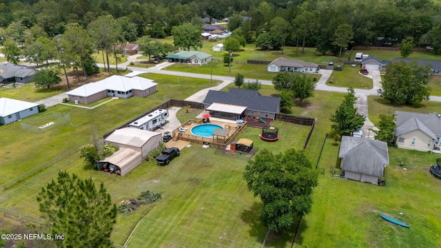 4384 Hickory St, Macclenny, FL 32063 - aerial perspective of suburban area featuring a pool area