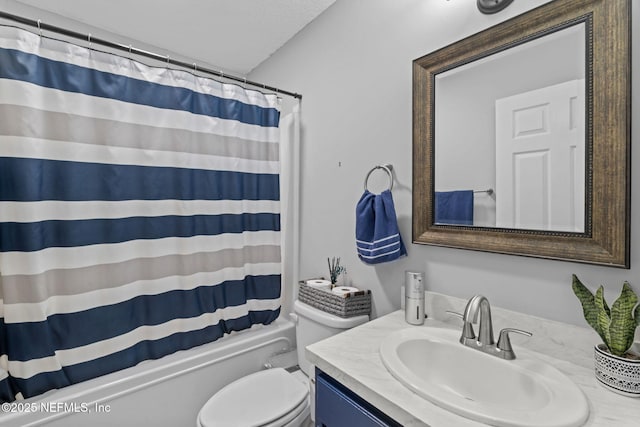 4384 Hickory St, Macclenny, FL 32063 - bathroom featuring vanity, toilet, and shower / tub combo with curtain