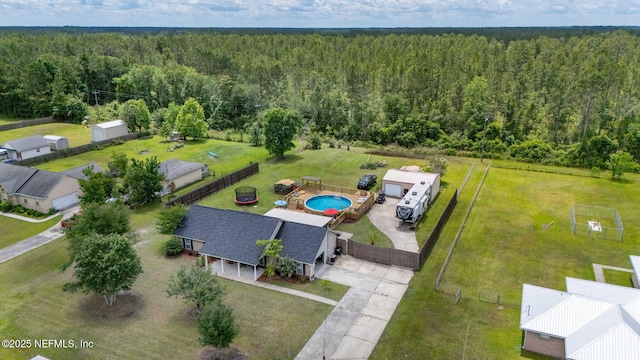 4384 Hickory St, Macclenny, FL 32063 - drone / aerial view of a forest and a pool