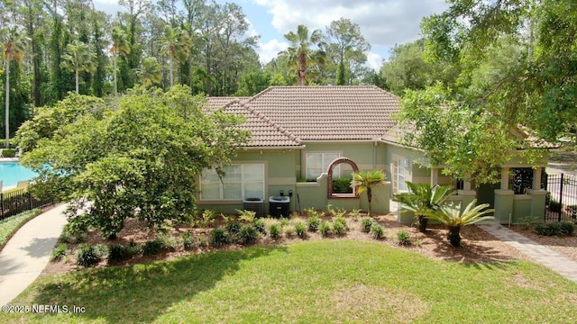 7701 Timberlin Park Blvd Unit 623, Jacksonville, FL 32256 - view of front of home with a tiled roof and stucco siding