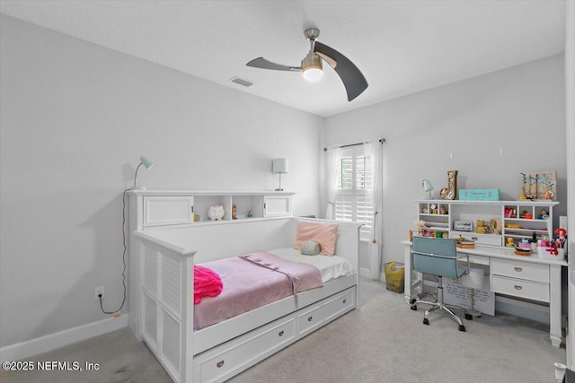 169 Rivercliff Trl, Saint Augustine, FL 32092 - carpeted bedroom with ceiling fan and an office area