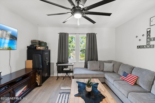 11698 Donato Dr, Jacksonville, FL 32226 - living room featuring light wood finished floors and ceiling fan