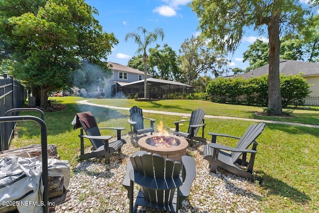 11698 Donato Dr, Jacksonville, FL 32226 - view of yard with a fire pit
