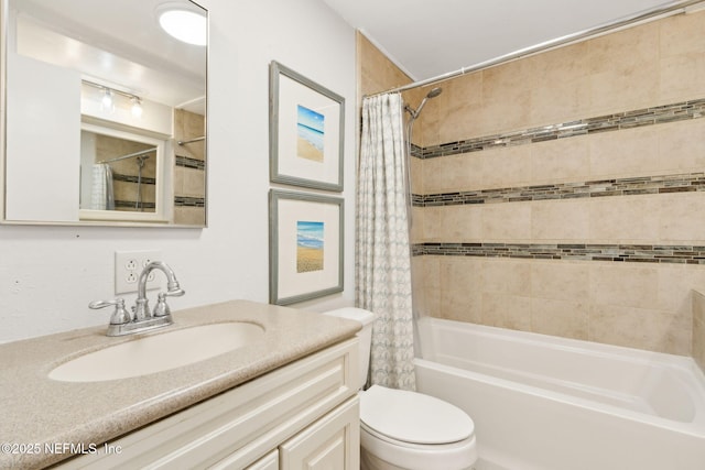 2902 W 5th St, Fernandina Beach, FL 32034 - full bath featuring vanity, shower / tub combo with curtain, and toilet