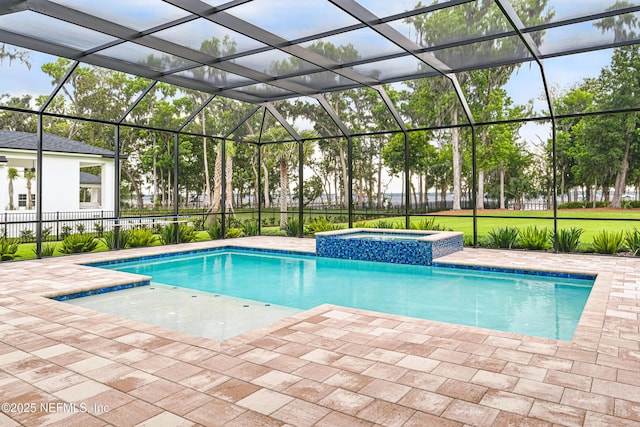 120 Hallowes Cv, Saint Johns, FL 32259 - view of pool with a pool with connected hot tub, a lanai, and a patio area