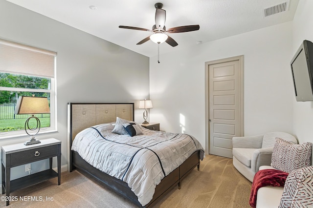 120 Hallowes Cv, Saint Johns, FL 32259 - bedroom with light colored carpet and a ceiling fan