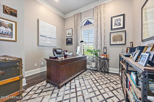 231 N Roscoe Blvd, Ponte Vedra Beach, FL 32082 - home office with baseboards and crown molding