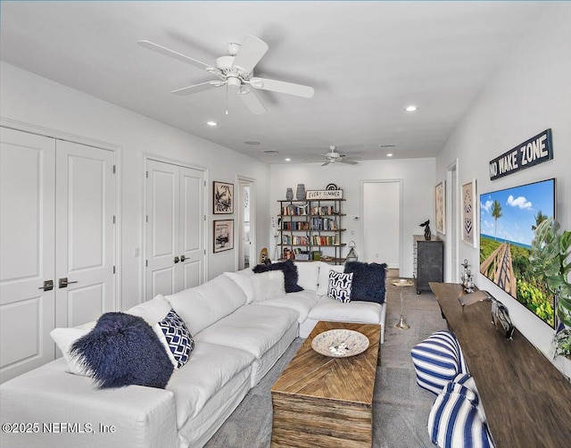 231 N Roscoe Blvd, Ponte Vedra Beach, FL 32082 - living area with ceiling fan and recessed lighting