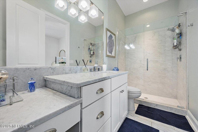 231 N Roscoe Blvd, Ponte Vedra Beach, FL 32082 - full bathroom featuring a shower stall, toilet, and vanity