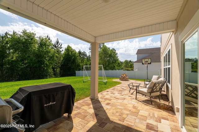 2565 Cold Stream Ln, Green Cove Springs, FL 32043 - view of patio / terrace featuring a fire pit