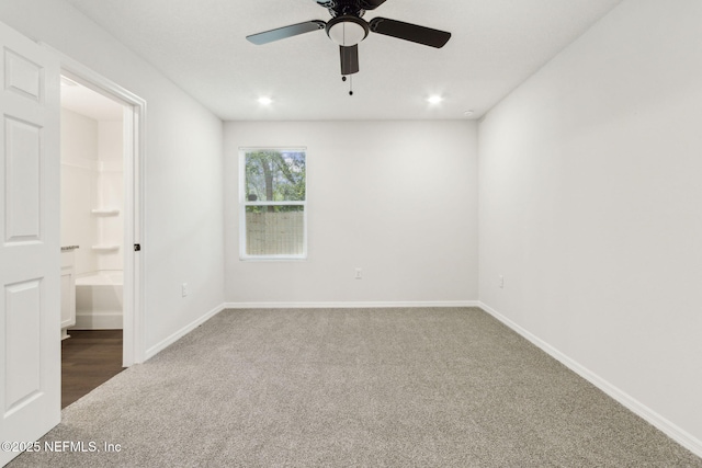 8468 Buttercup St, Jacksonville, FL 32210 - carpeted empty room featuring ceiling fan, baseboards, and recessed lighting