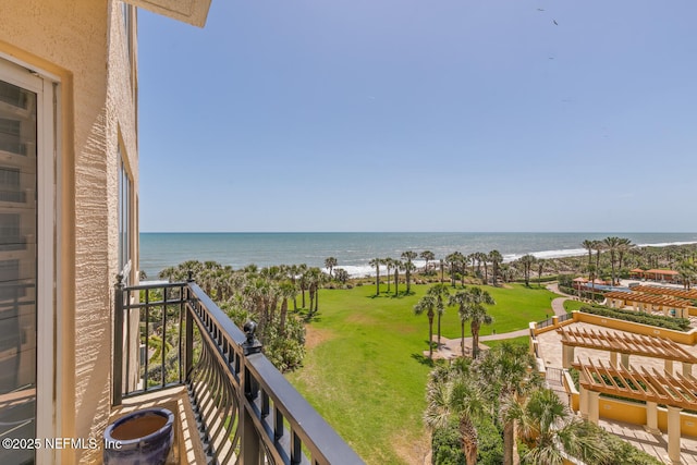 balcony with a water view