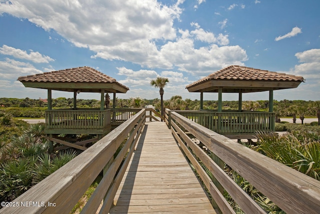 dock area featuring a gazebo