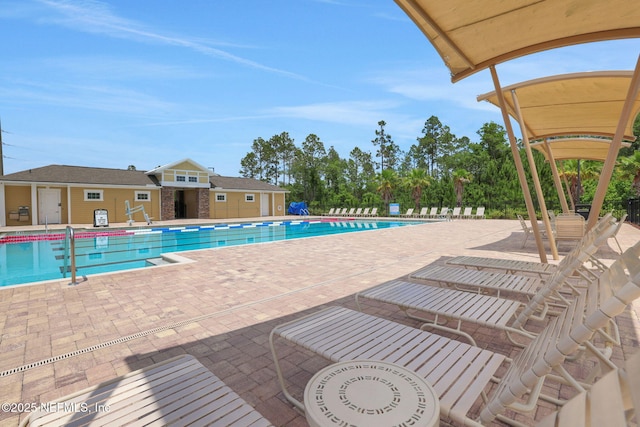 2304 Shady Breeze Ln, Green Cove Springs, FL 32043 - community pool featuring a patio and fence