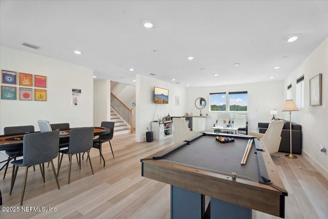 2777 S Ponte Vedra Blvd, Ponte Vedra Beach, FL 32082 - playroom with light wood-type flooring, billiards, recessed lighting, and baseboards