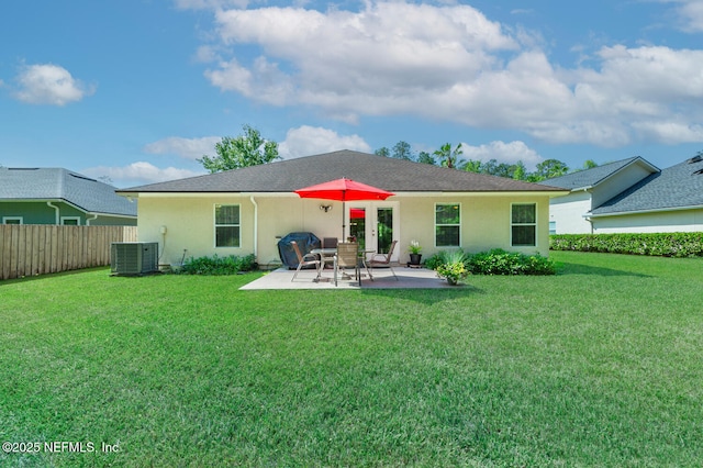 116 Greenfield Dr, Saint Johns, FL 32259 - back of house with central AC unit, a patio, and stucco siding