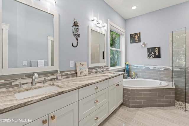 182 N Ridge Dr, Fleming Island, FL 32003 - full bath with a garden tub and double vanity