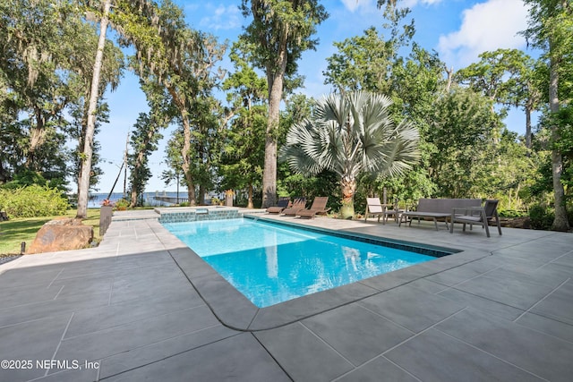 182 N Ridge Dr, Fleming Island, FL 32003 - view of pool with a patio area and a pool with connected hot tub