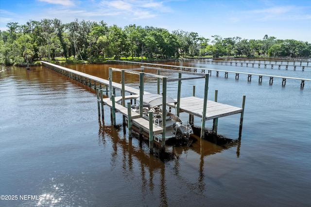 182 N Ridge Dr, Fleming Island, FL 32003 - dock area with a water view and view of wooded area