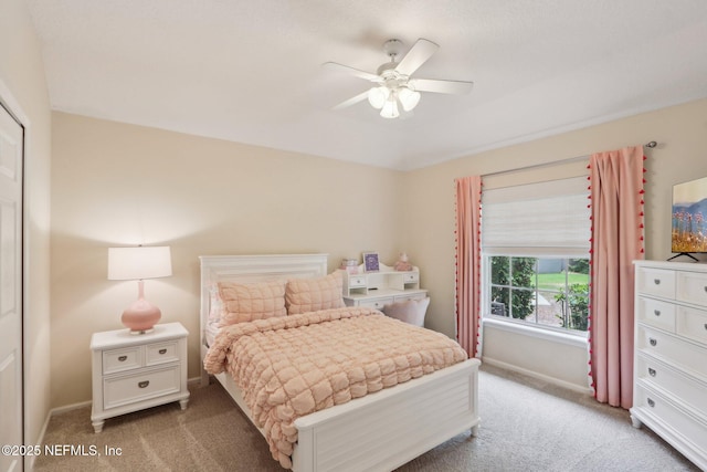 1700 Eagle Watch Dr, Fleming Island, FL 32003 - bedroom featuring carpet, baseboards, and a ceiling fan