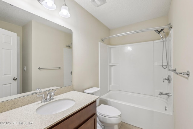 168 Nelson Ln, Saint Johns, FL 32259 - full bathroom featuring washtub / shower combination, vanity, a textured ceiling, and toilet