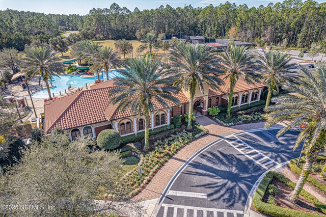 168 Nelson Ln, Saint Johns, FL 32259 - view from above of property with a heavily wooded area and a pool area