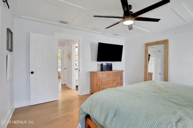 1257 12th St N, Jacksonville Beach, FL 32250 - bedroom with light wood-type flooring, baseboards, and ceiling fan