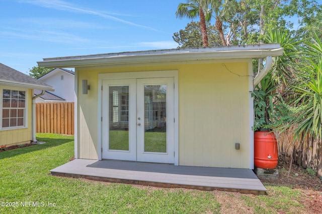 1257 12th St N, Jacksonville Beach, FL 32250 - view of outbuilding with french doors and an outdoor structure