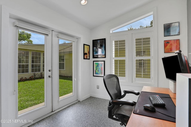 1257 12th St N, Jacksonville Beach, FL 32250 - office with french doors, baseboards, and recessed lighting