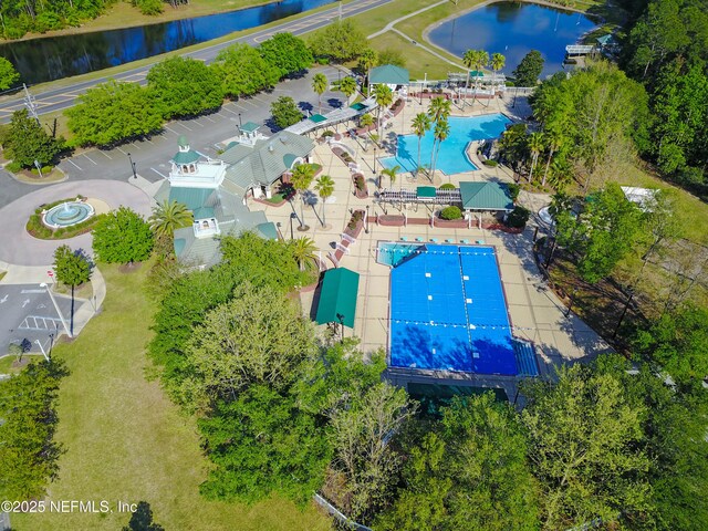 1800 Rear Admiral Ln, Saint Johns, FL 32259 - drone / aerial view of a pool and a large body of water