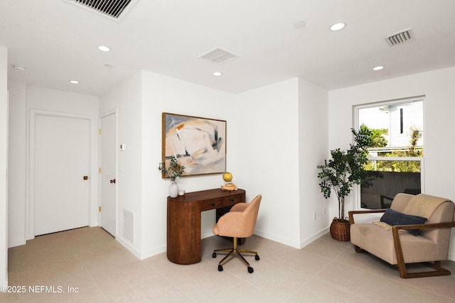 114 12th Ave S Unit 102, Jacksonville Beach, FL 32250 - office with recessed lighting and light tile patterned flooring