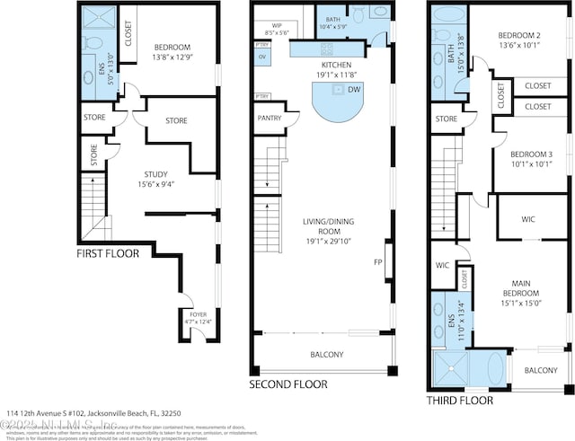 114 12th Ave S Unit 102, Jacksonville Beach, FL 32250 - view of property floor plan