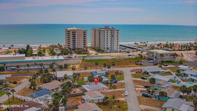 drone / aerial view of unending shoreline
