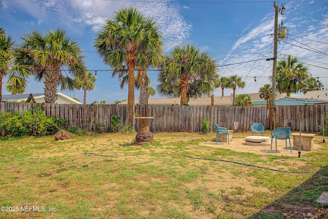 view of yard with a patio area