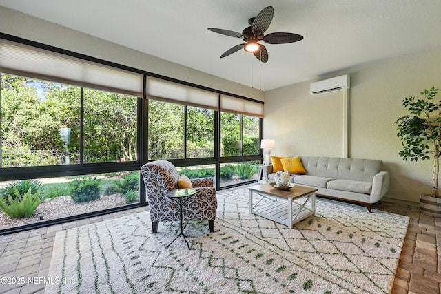 123 Tree Side Ln, Ponte Vedra, FL 32081 - living room featuring an AC wall unit and ceiling fan