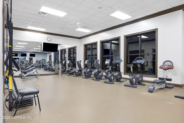 123 Tree Side Ln, Ponte Vedra, FL 32081 - exercise room with crown molding