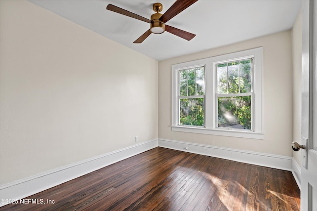 3577 Valencia Rd, Jacksonville, FL 32205 - unfurnished room featuring ceiling fan, dark wood-type flooring, and baseboards